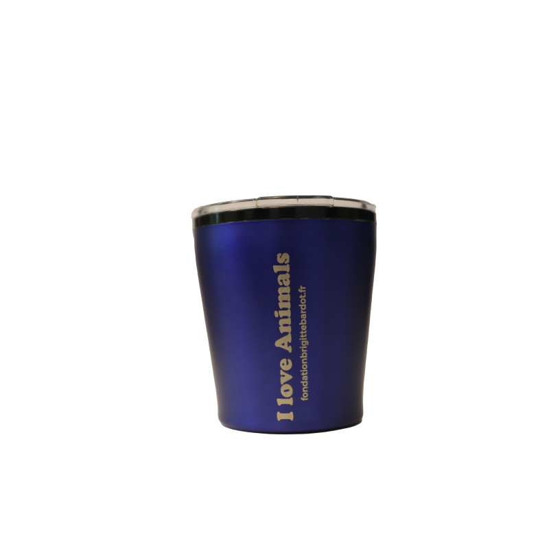 Mug isotherme avec couvercle - 180 ml - bleu foncé