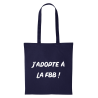 Tote bag bleu marine "J'adopte à la FBB"