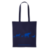 Tote bag bleu marine "Frise des animaux"