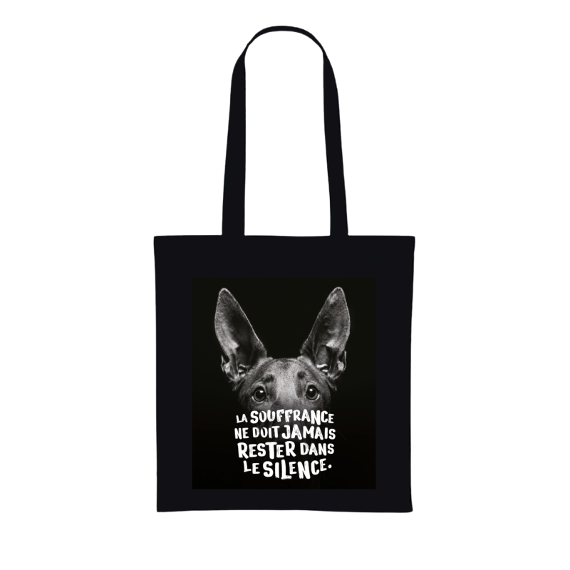 Tote bag noir "Chien"